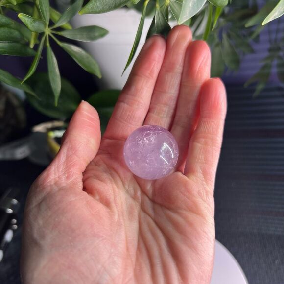 Amethyst‎ Crystal Marble Sphere Meditation Stone (#9) - Picture 2 of 8